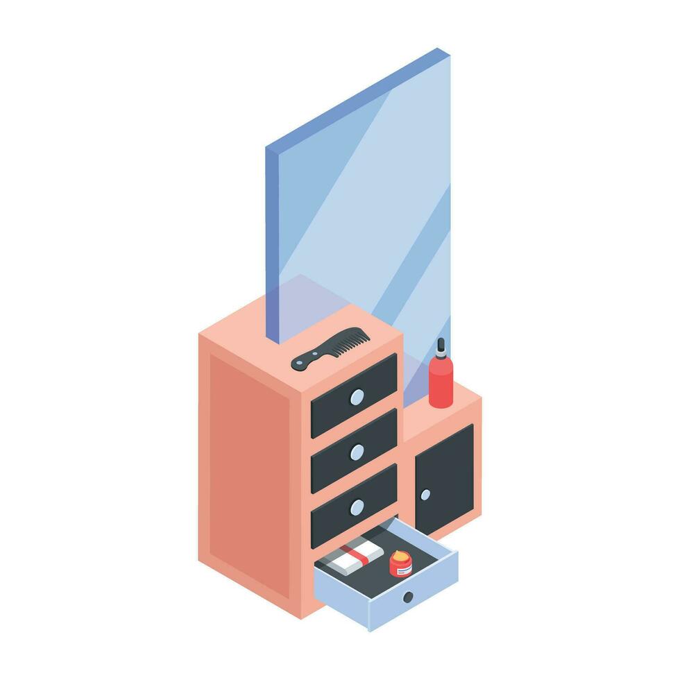 Barber Accessories Isometric Icon vector