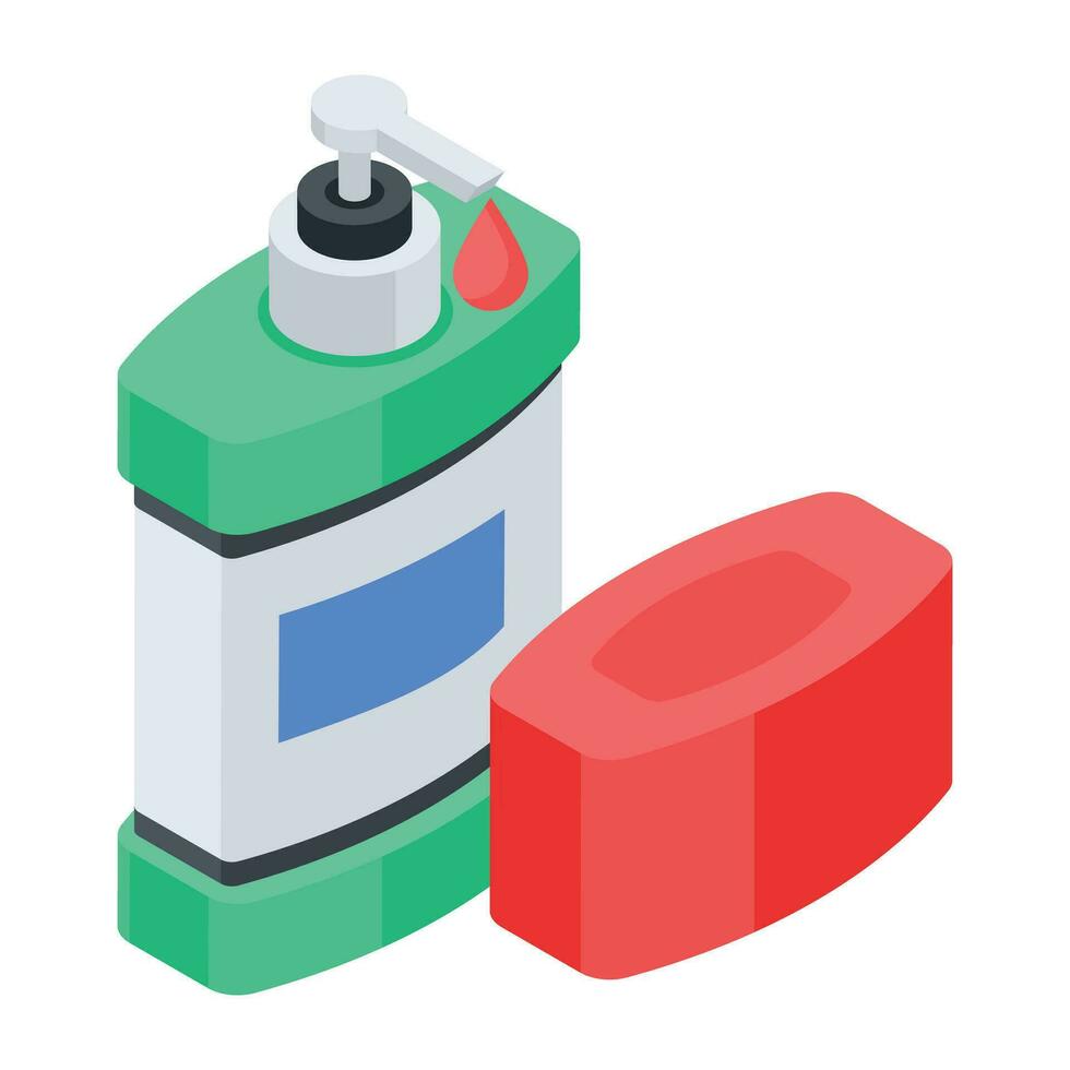 Barber Accessories Isometric Icon vector