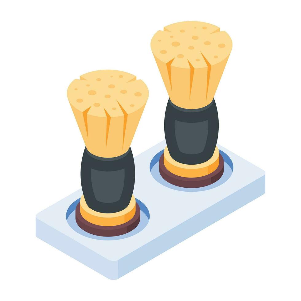 Barber Accessories Isometric Icon vector