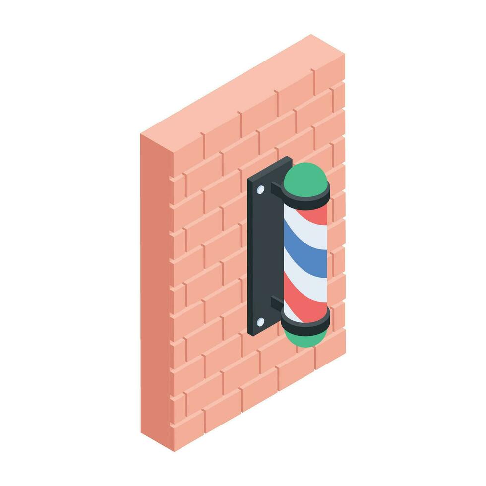 Barber Accessories Isometric Icon vector