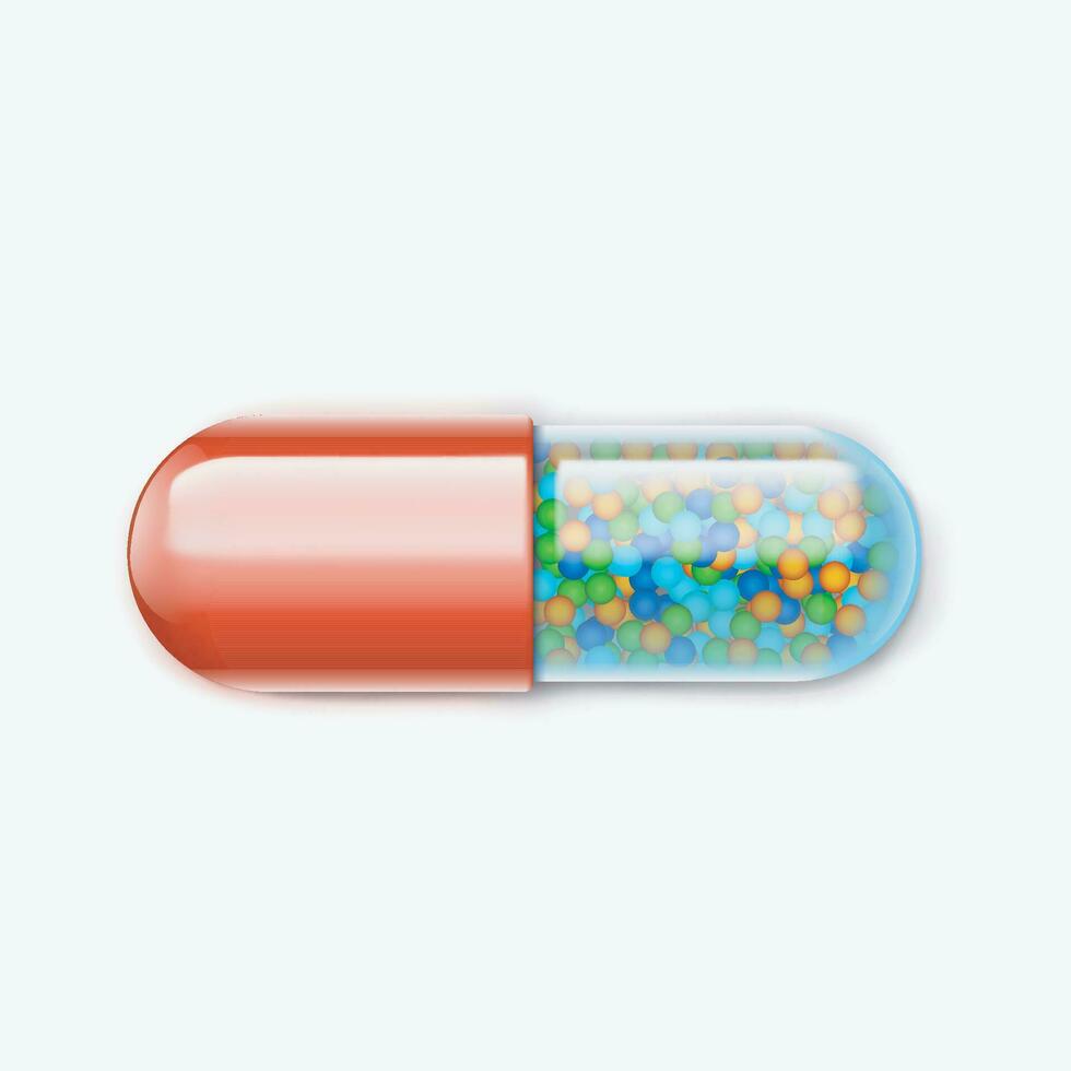 pill with granuls vector