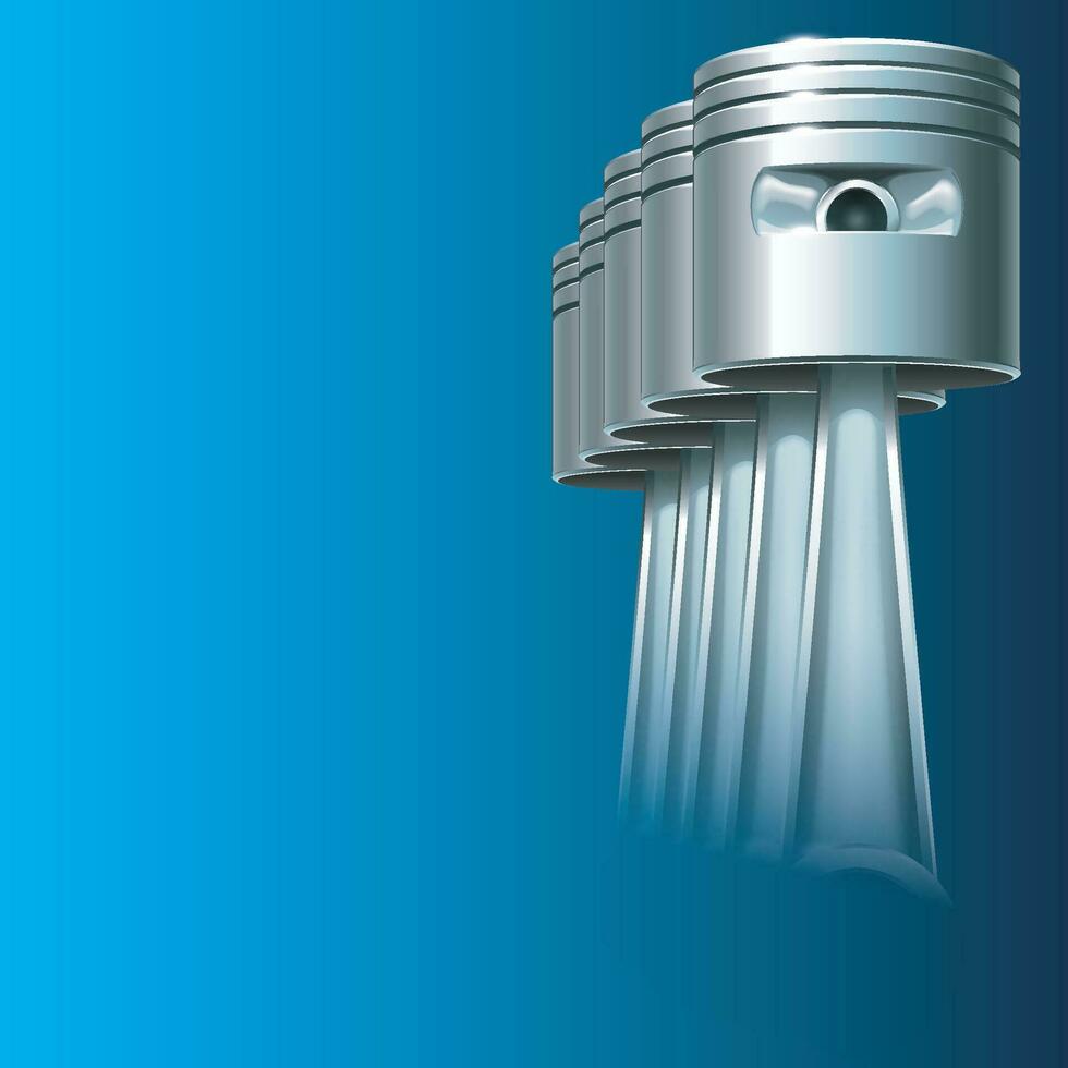 pistons on blue vector