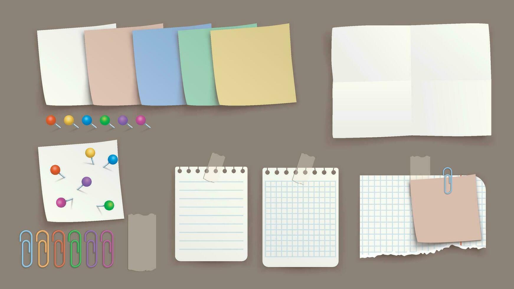 sticker papers set vector