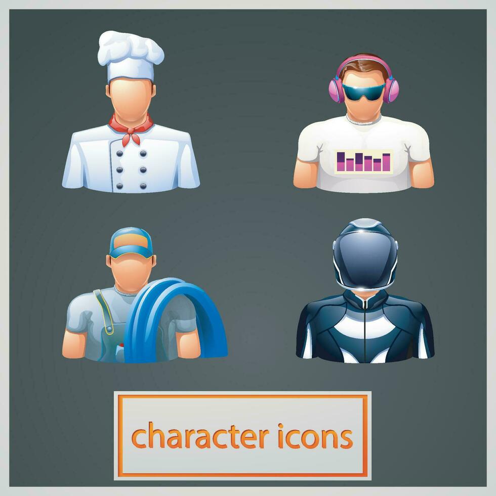 set man icons vector