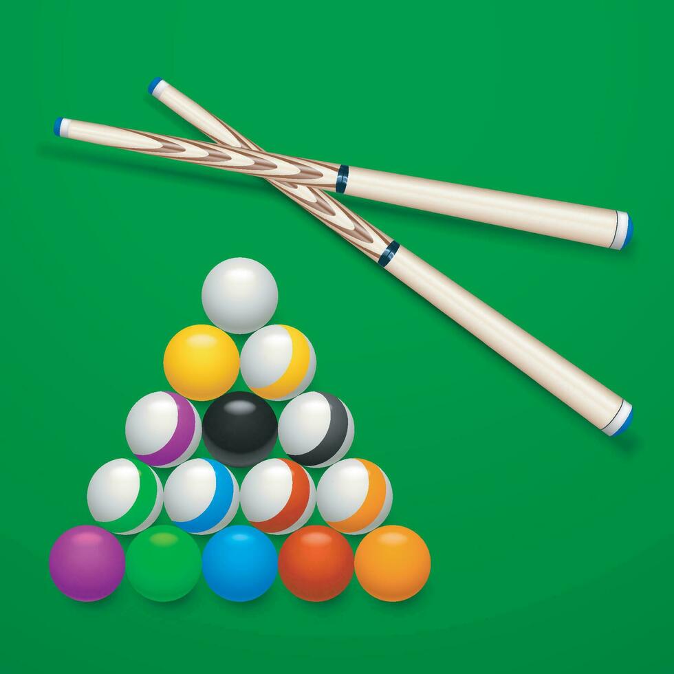 pool parts on green vector