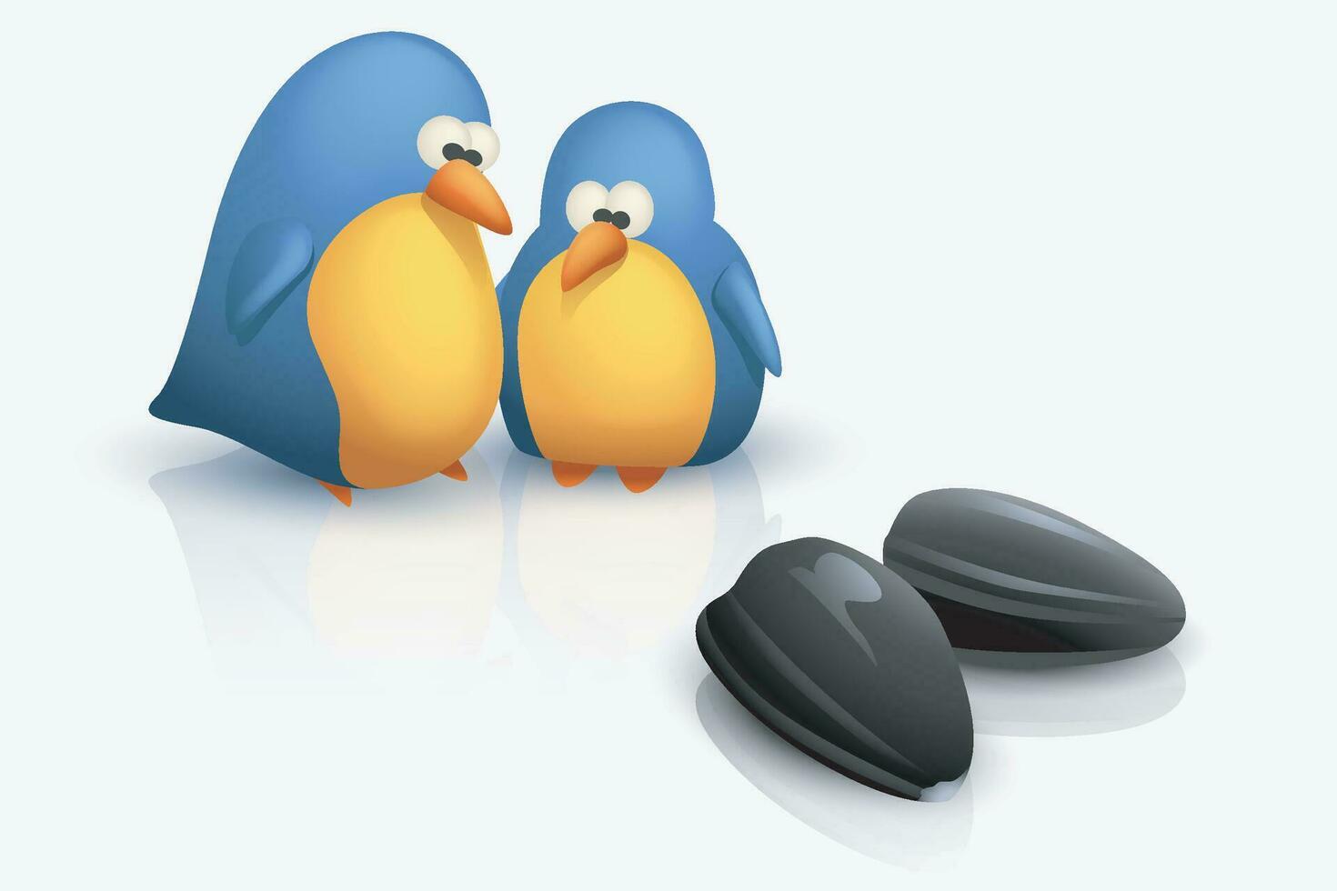 two birds with seeds vector