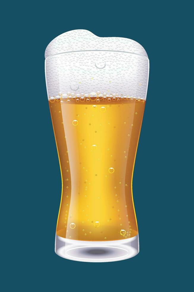 realistic beer glass vector