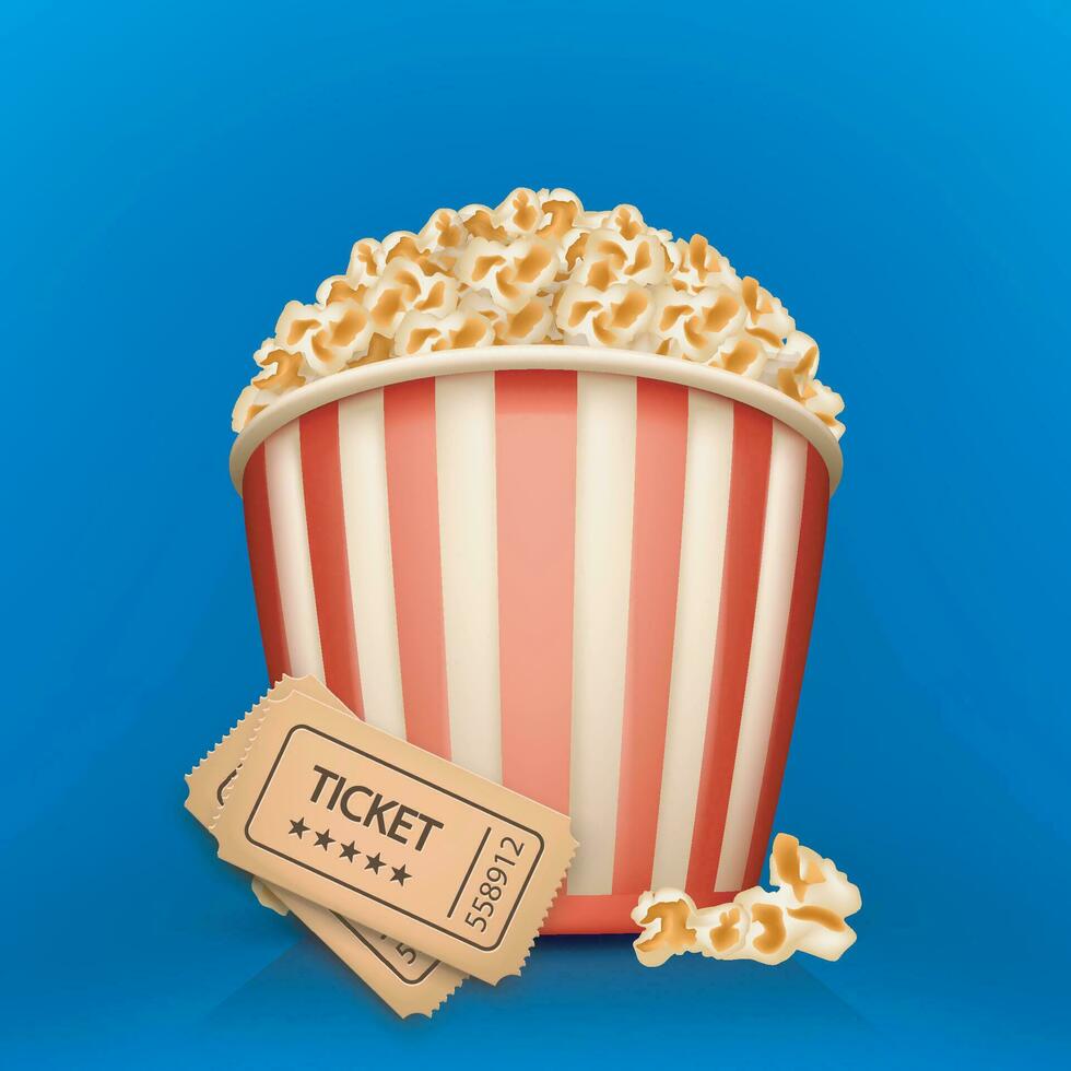 popcorn movies set vector