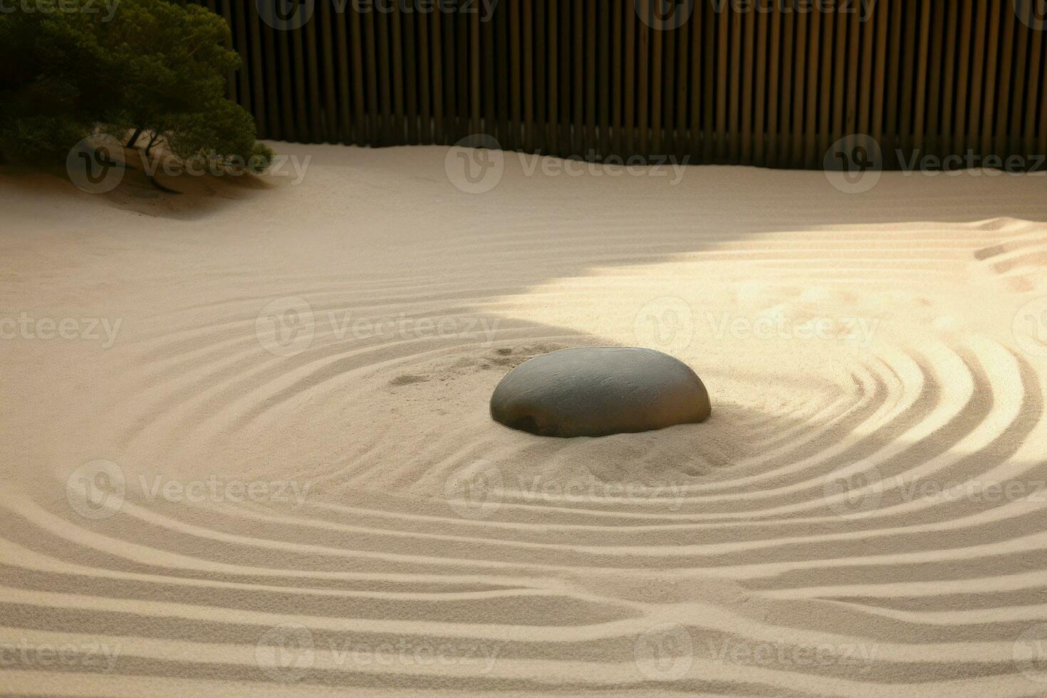 ai generado zen jardín arena Roca. generar ai foto