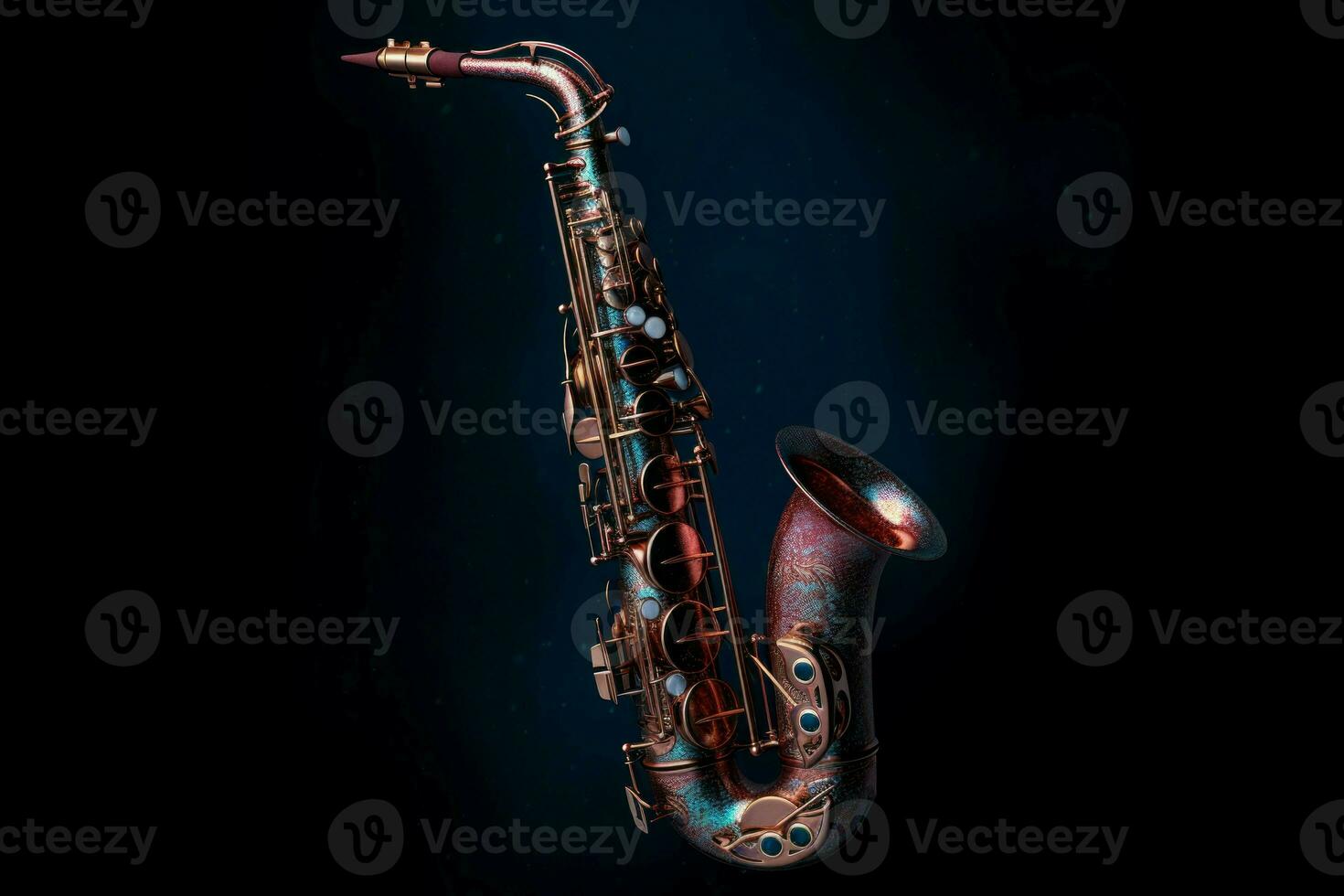 AI generated Saxophone galaxy. Generate AI photo