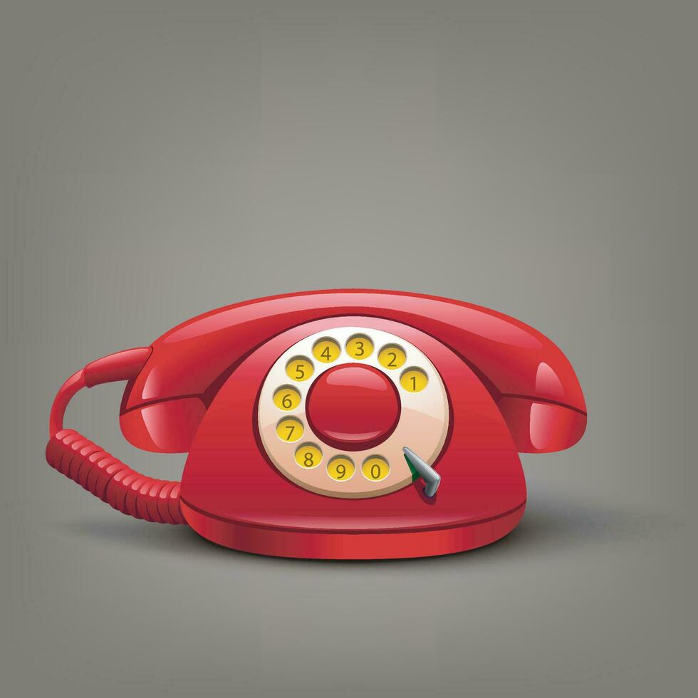 red retro telephone vector