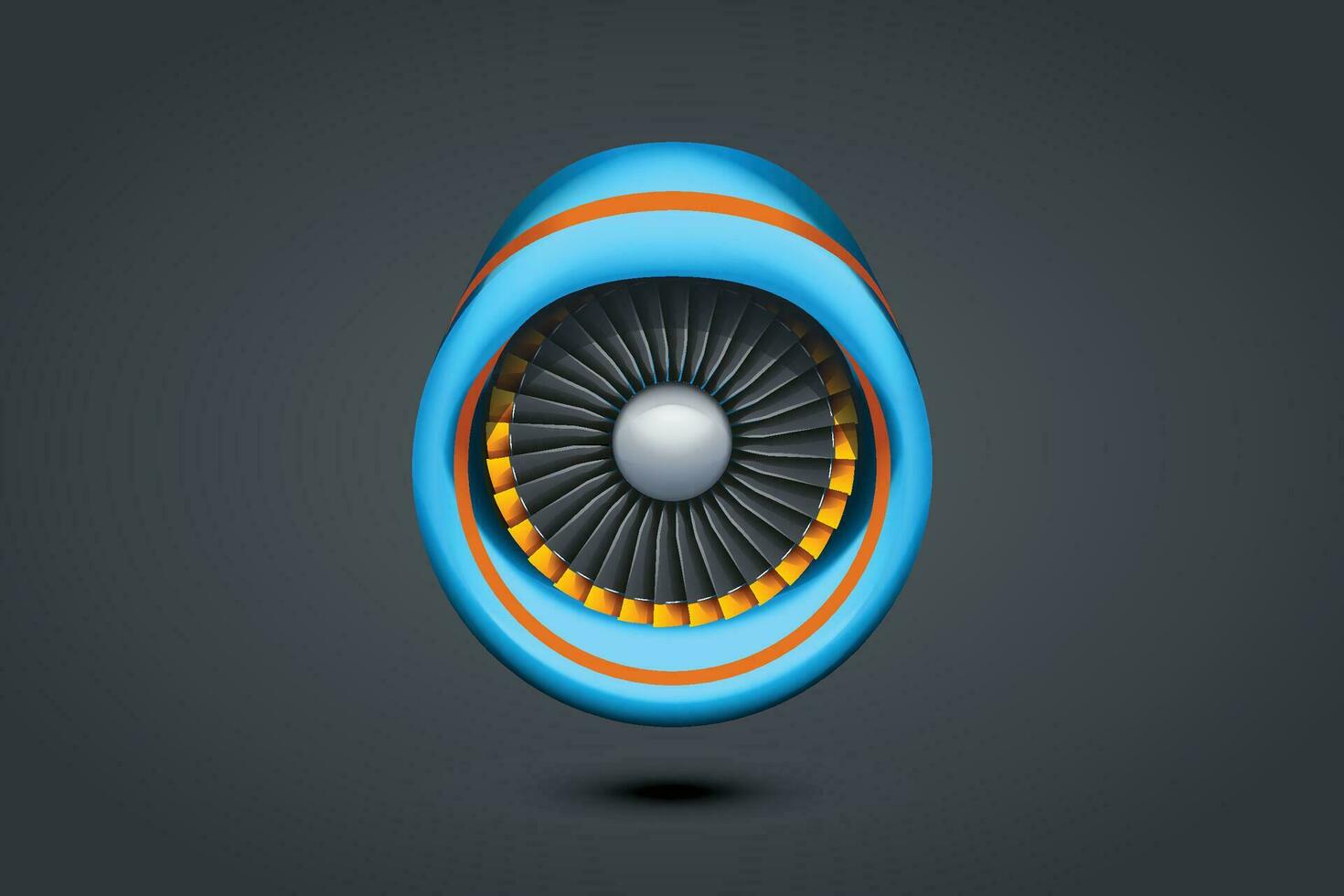 airplane blue turbine vector