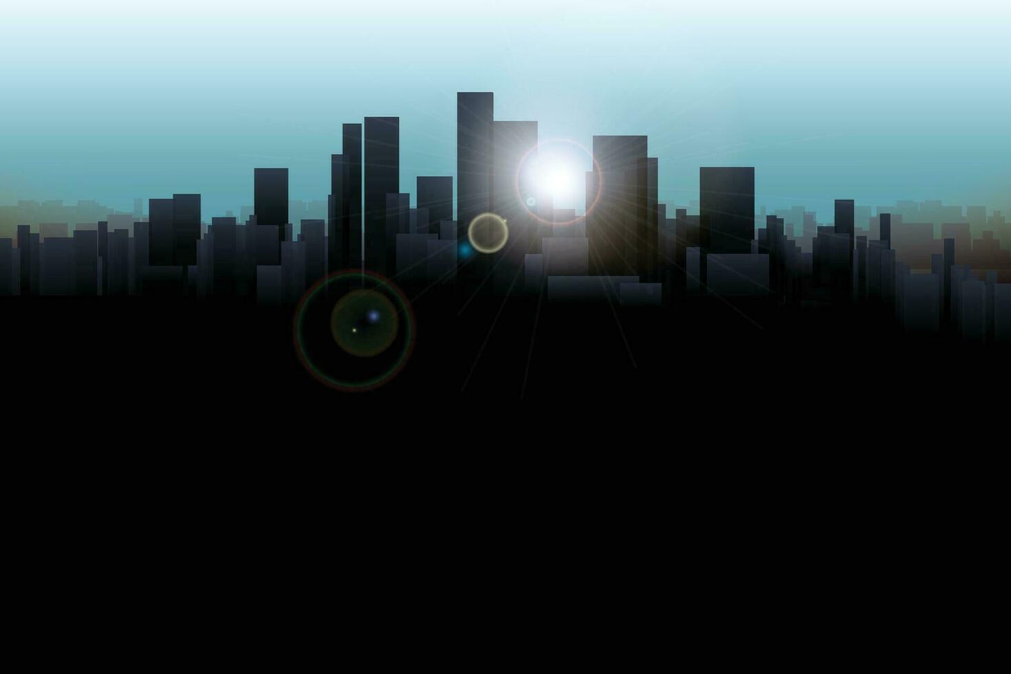 city silhouette blue vector