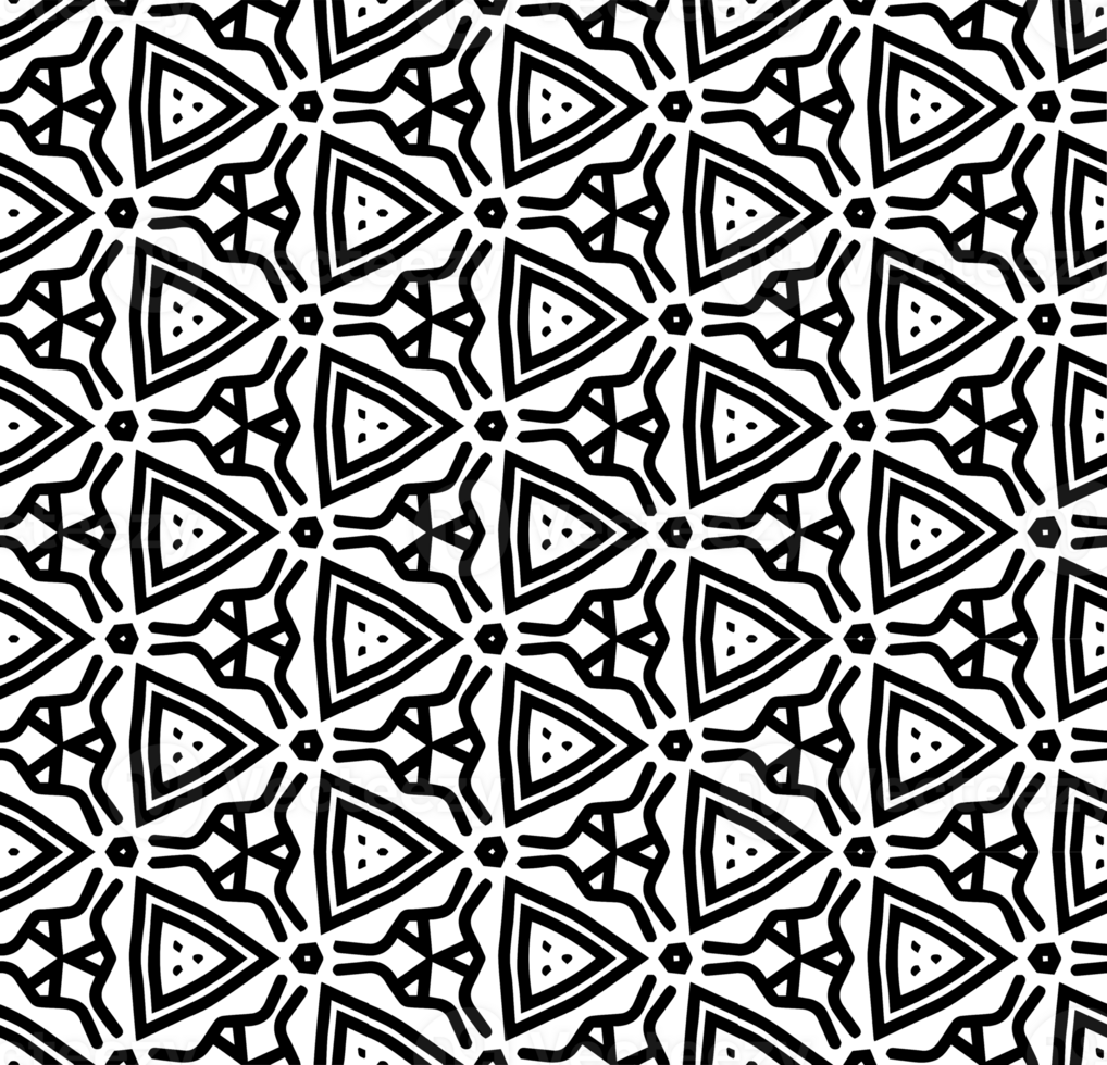 Black seamless abstract pattern. Overlay for background and backdrop. Ornamental design. PNG graphic illustration with transparent background.
