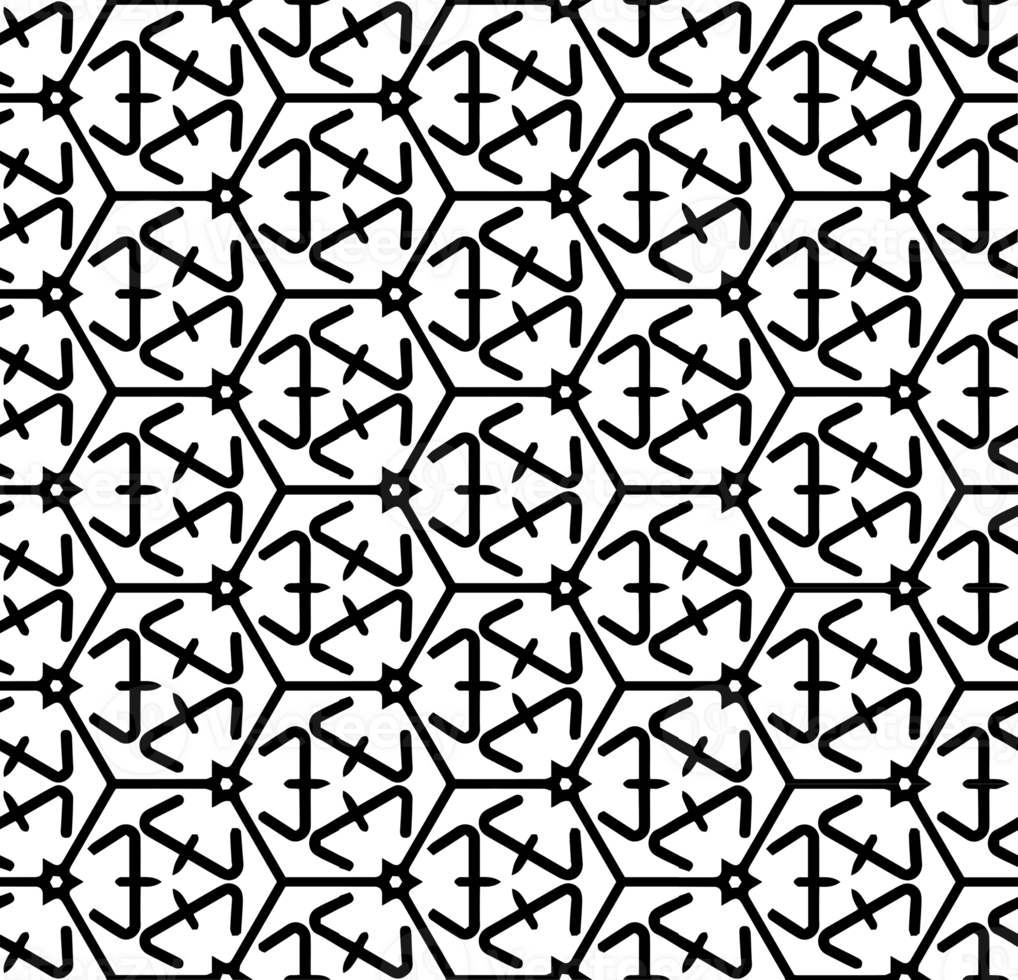 Black seamless abstract pattern. Overlay for background and backdrop. Ornamental design. PNG graphic illustration with transparent background.
