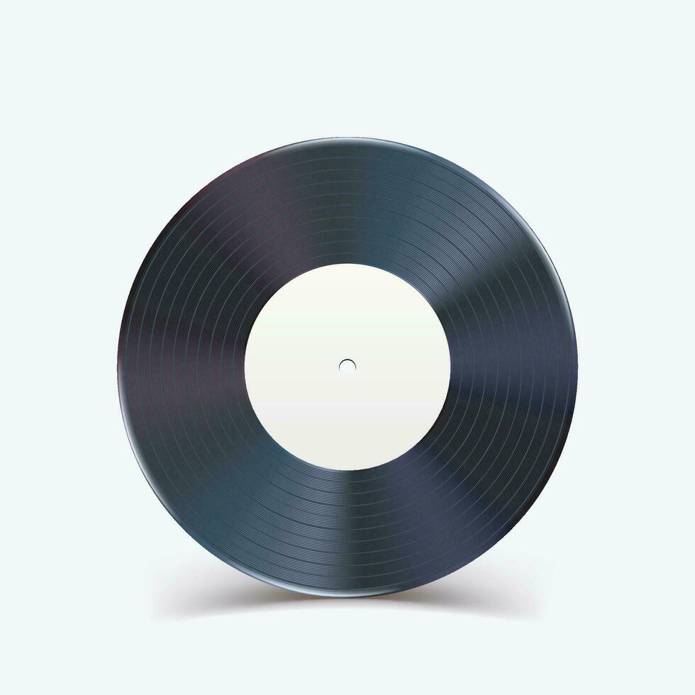 brillante vinilo grabar en blanco vector