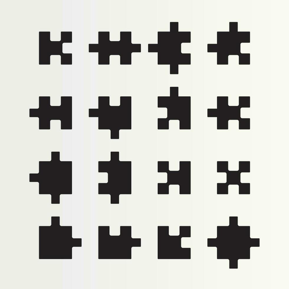 puzzle in set vector