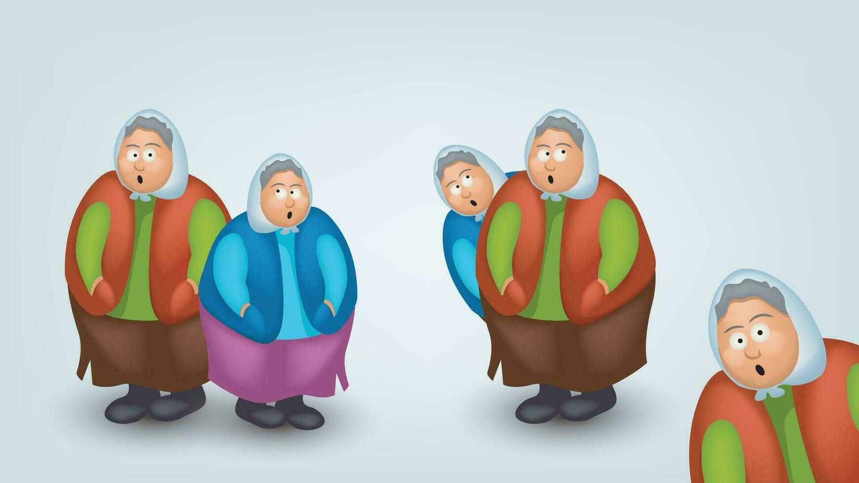 varios abuelita conjunto vector