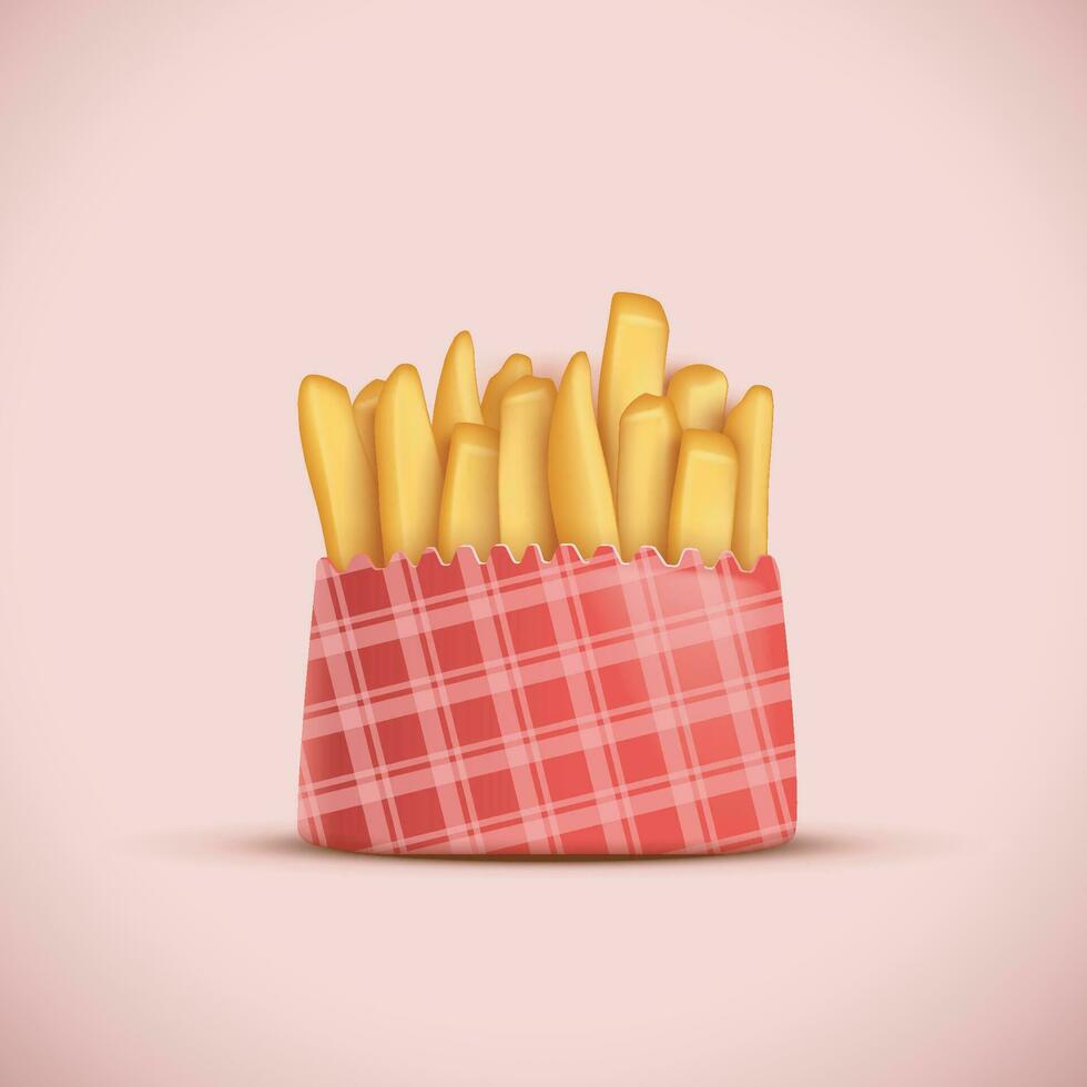 francés papas fritas en paquete vector