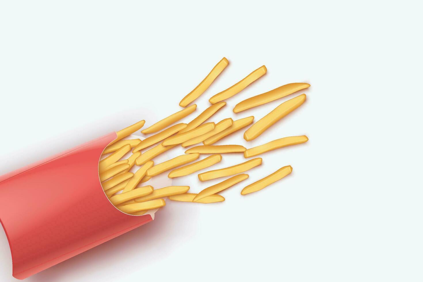 french fries top view vector