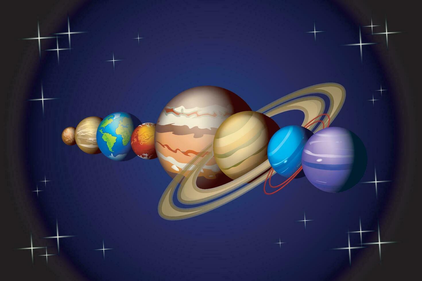 planets in a line set vector