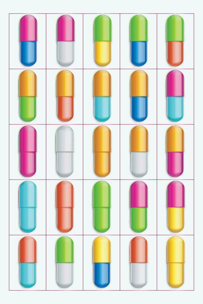 pills set finish vector