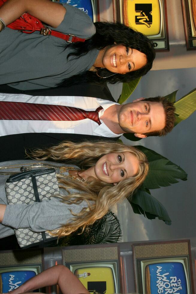 Aneesa Ferreira Kyle Brandt and Cara Fudemberg MTVs Real World Awards Bash Sunset Plaza House Los Angeles CA March 16 2008 photo