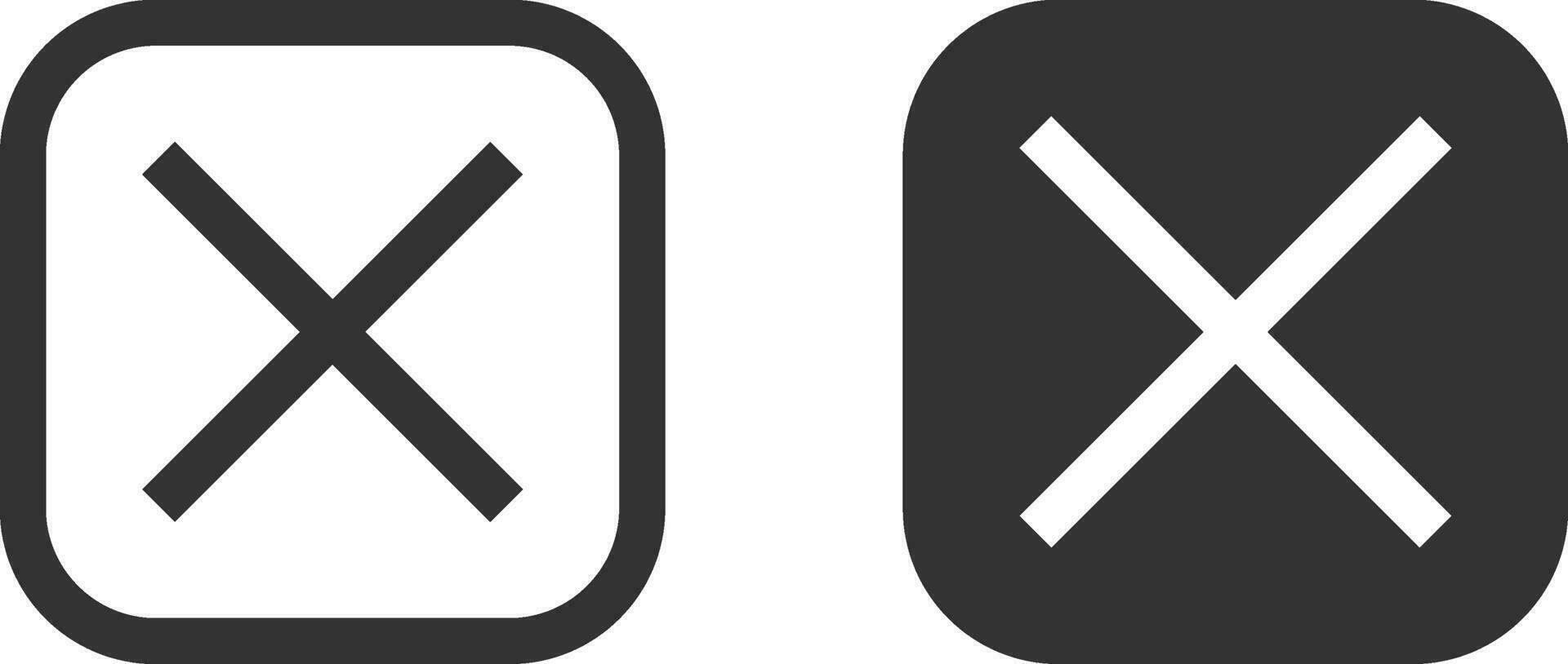 Close icon vector sign. Cancel symbol web design. Error, denied, avoid or wrong data button.