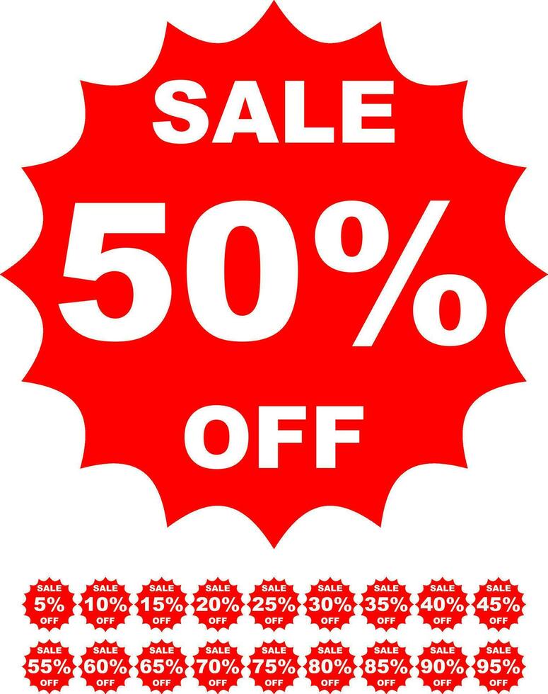 Special offer sale red tag discount price label symbol set vector