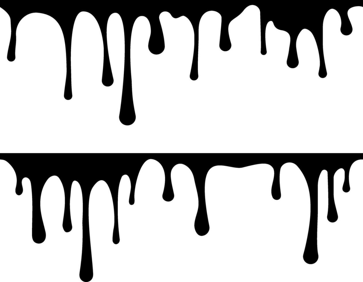 Paint drop liquid vector seamless line.