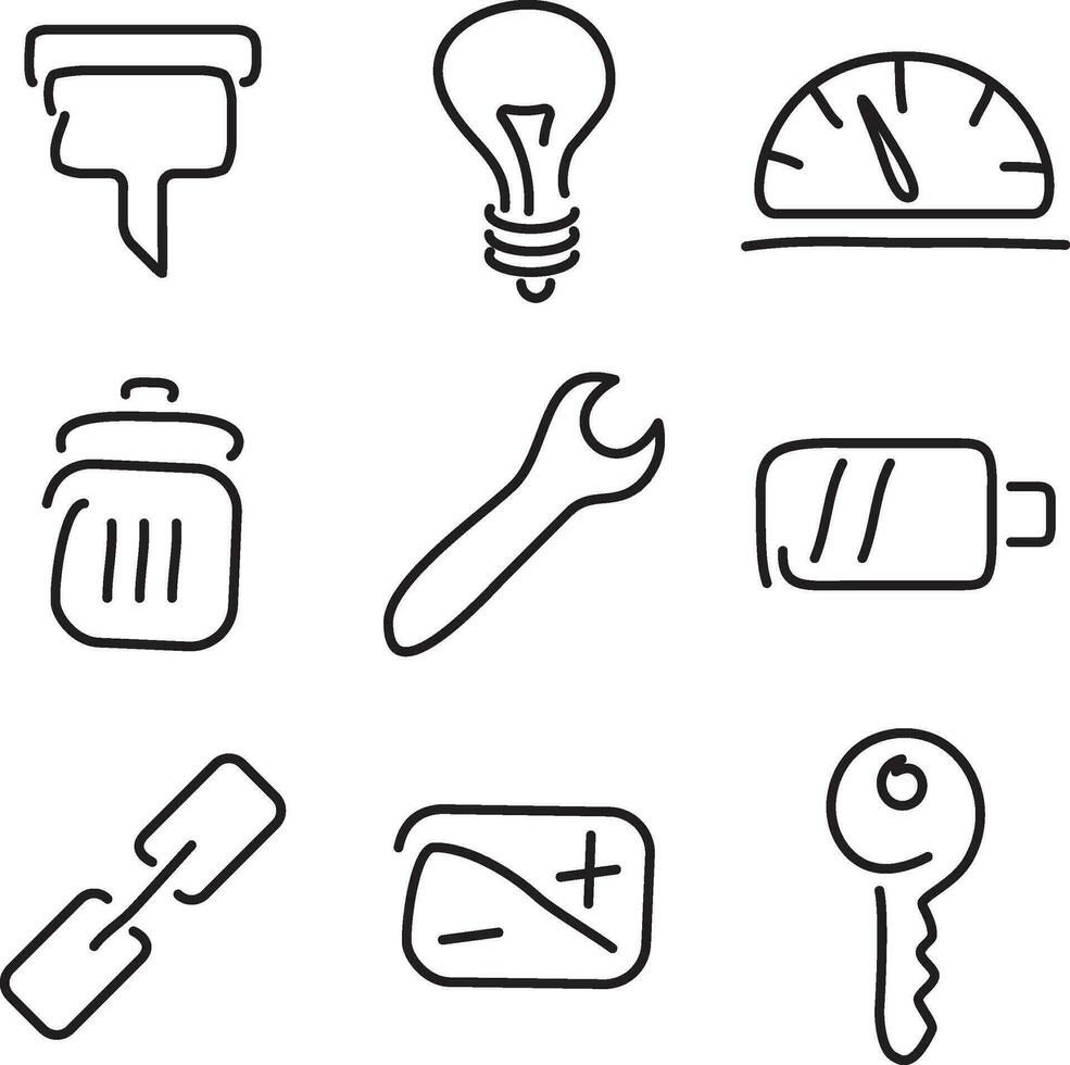 Technical tools set icons vector