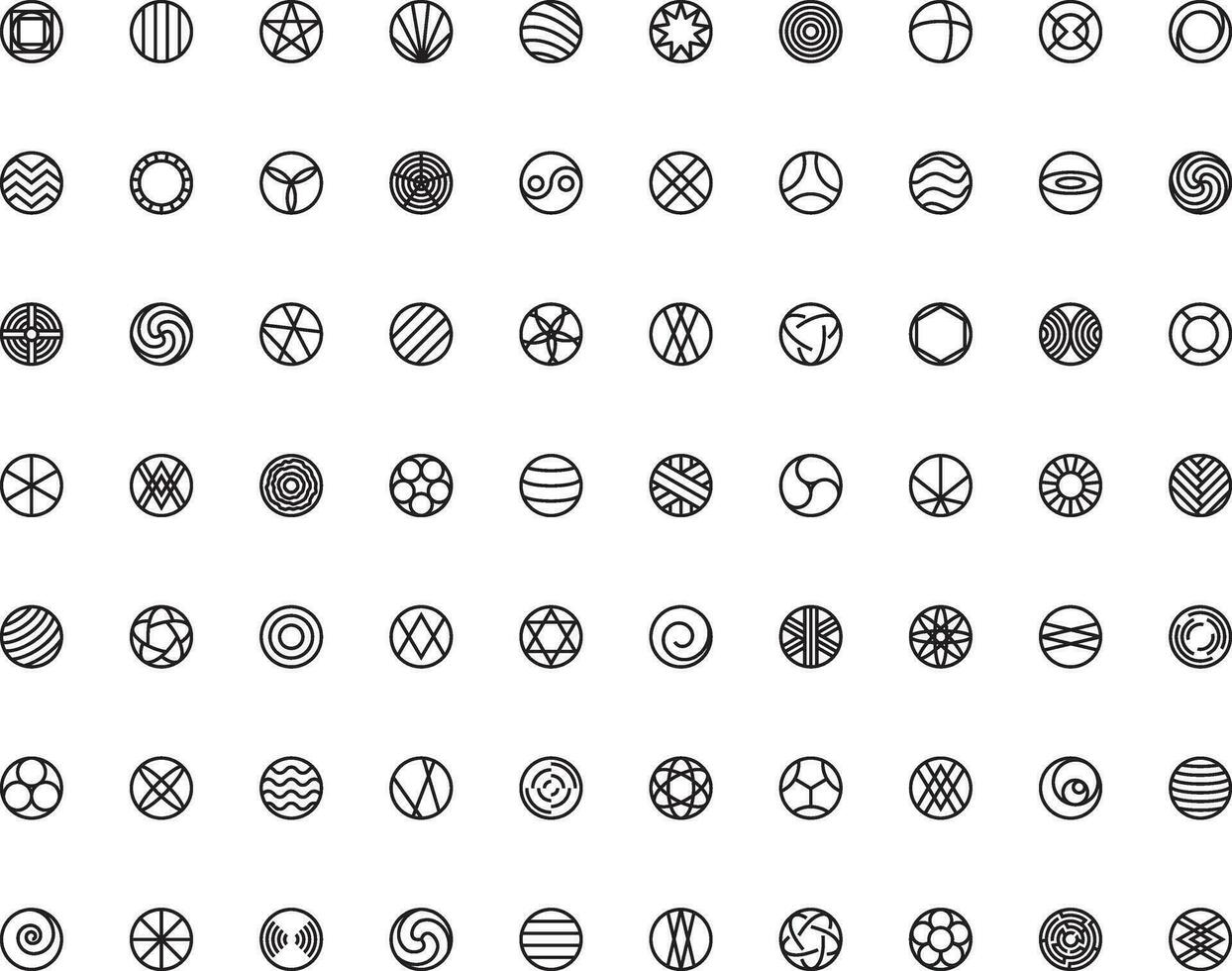 circulo vector diseño línea icono colocar. redondo diseño elemento para logo, colección logotipo