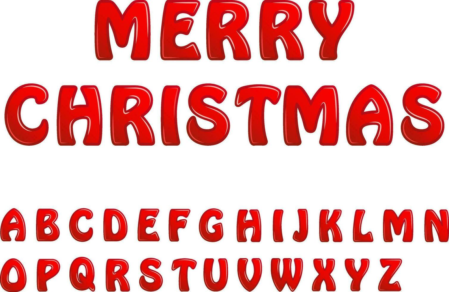 red shiny letters holiday fonts merry christmas vector