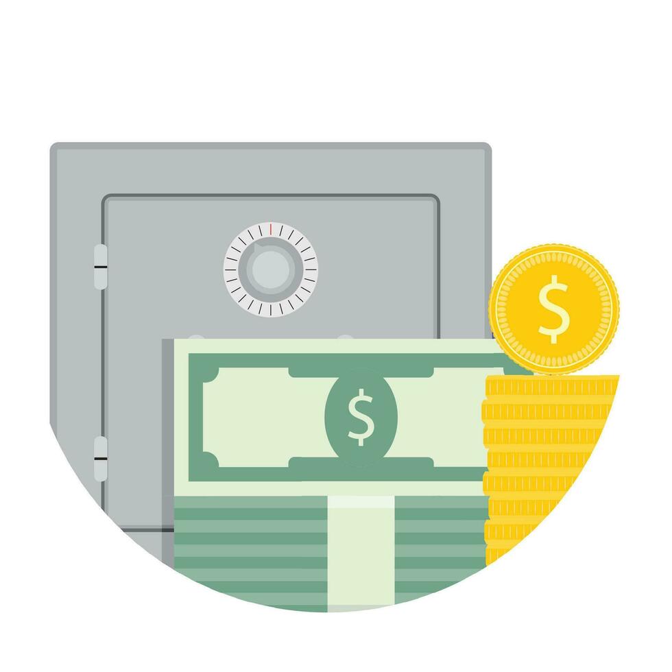 Deposit savings icon. Money cash investment, banknote and coins. Vector illustration