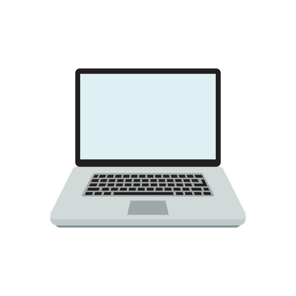 Laptop flat isolated. Laptop screen notebook, monitor with keyboard. Vector illustration