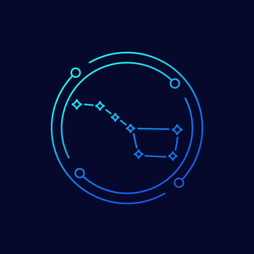 big dipper constellation icon, linear design vector