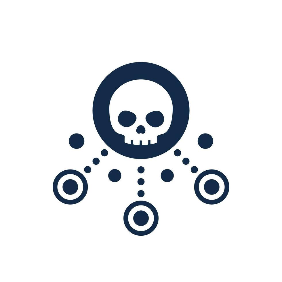 malware, computer virus icon on white vector