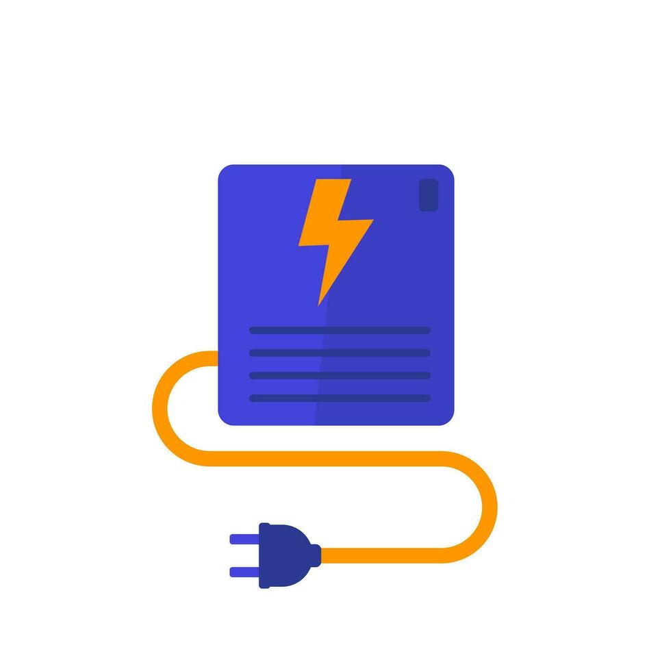 UPS icon, uninterruptible power supply, flat vector