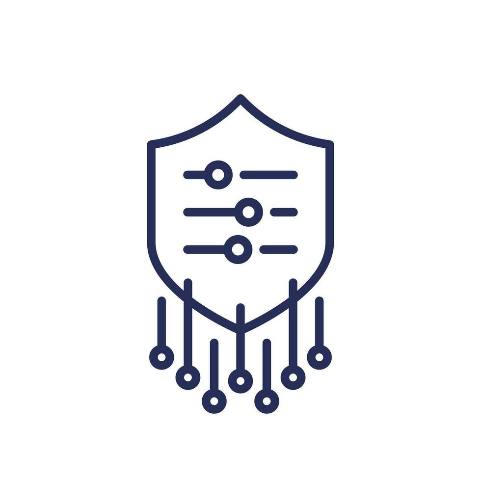 privacy settings line icon, vector