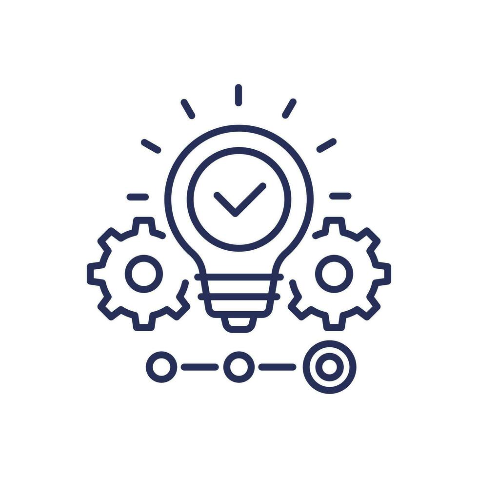 startup and entrepreneurship line icon with a light bulb vector