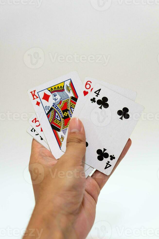 4 Kings in a row  Playing Cards, Isolated on white photo