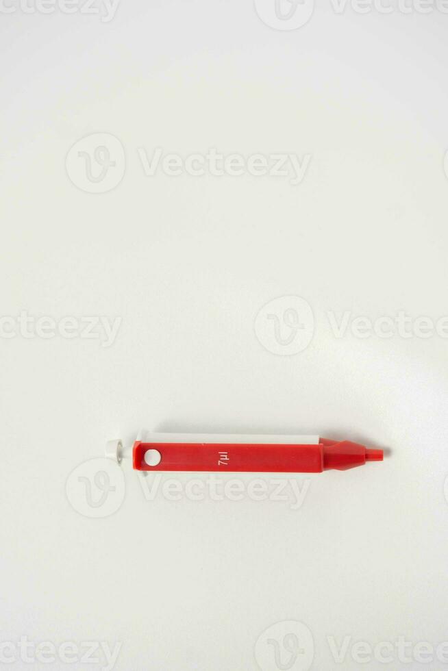 Diabetes concept, lancet pen isolated on white background. Treatment diabetes and glucose controlling concept photo