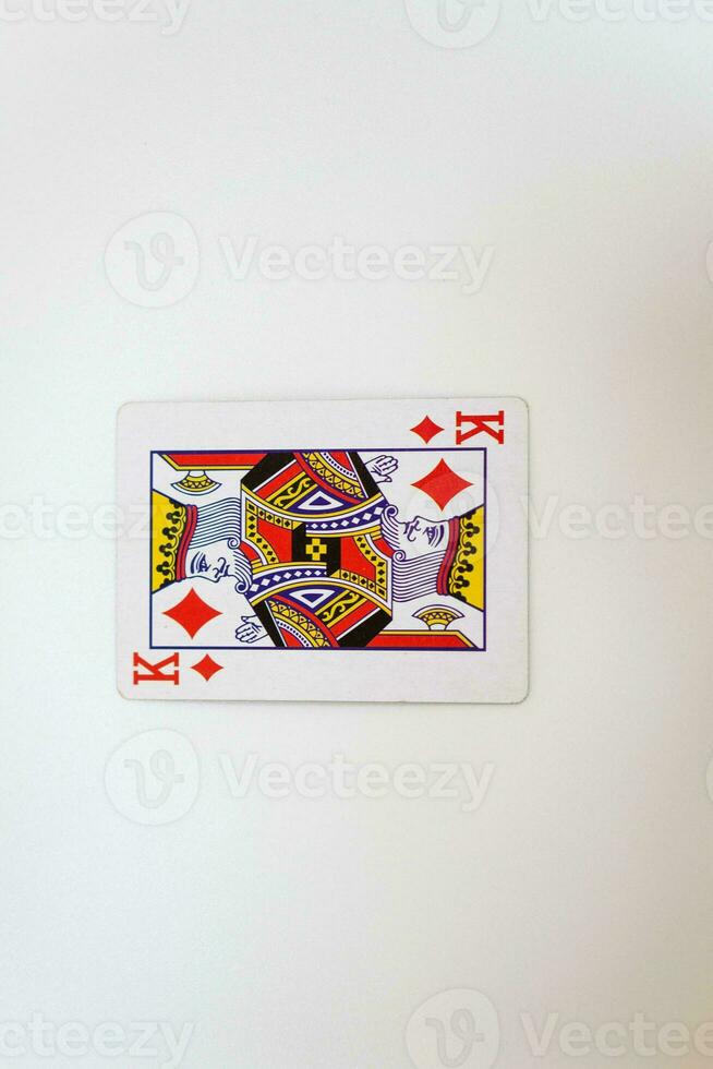 The king of hearts playing card isolated on white background. clipping path photo