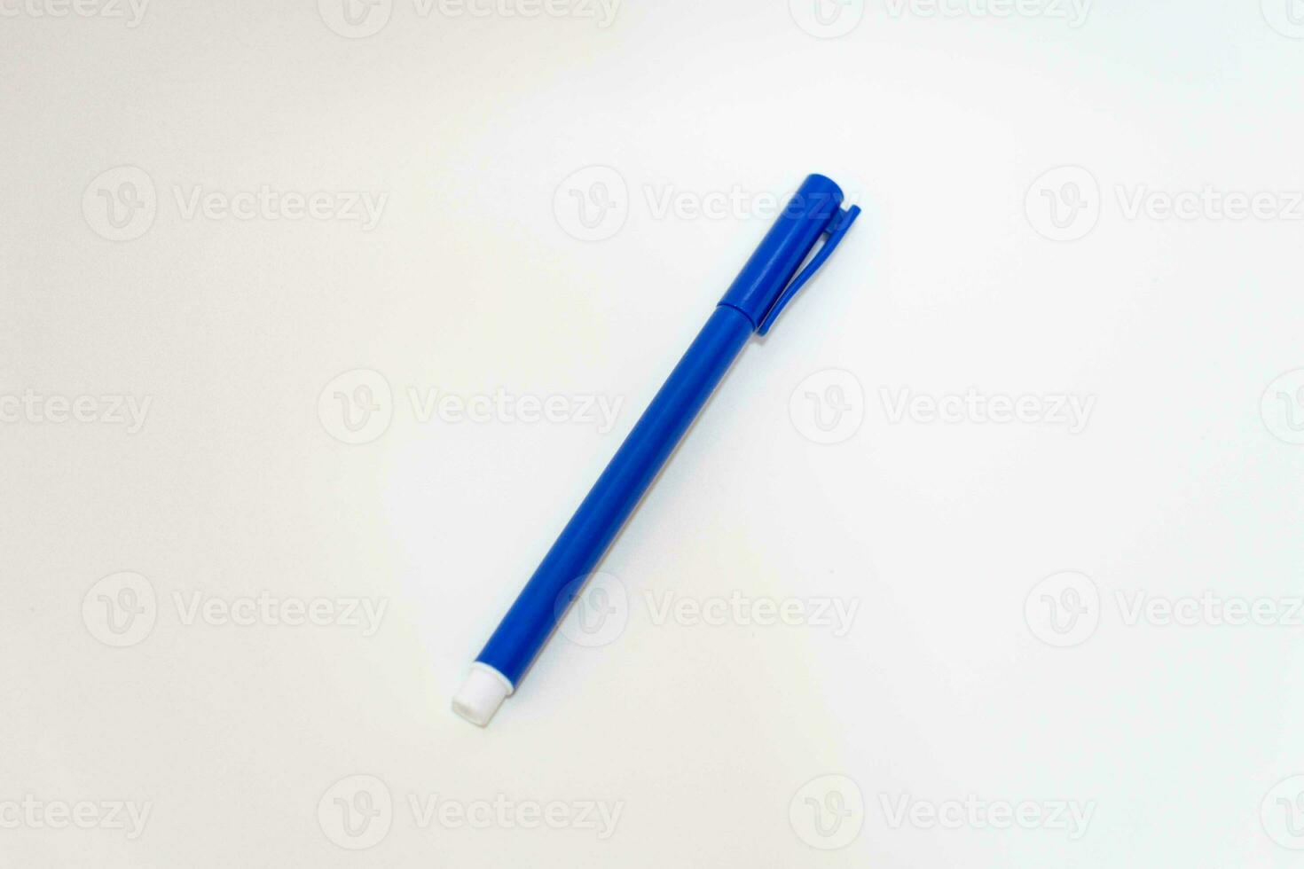 blue pen isolated on white background. ballpoint pen cut out photo