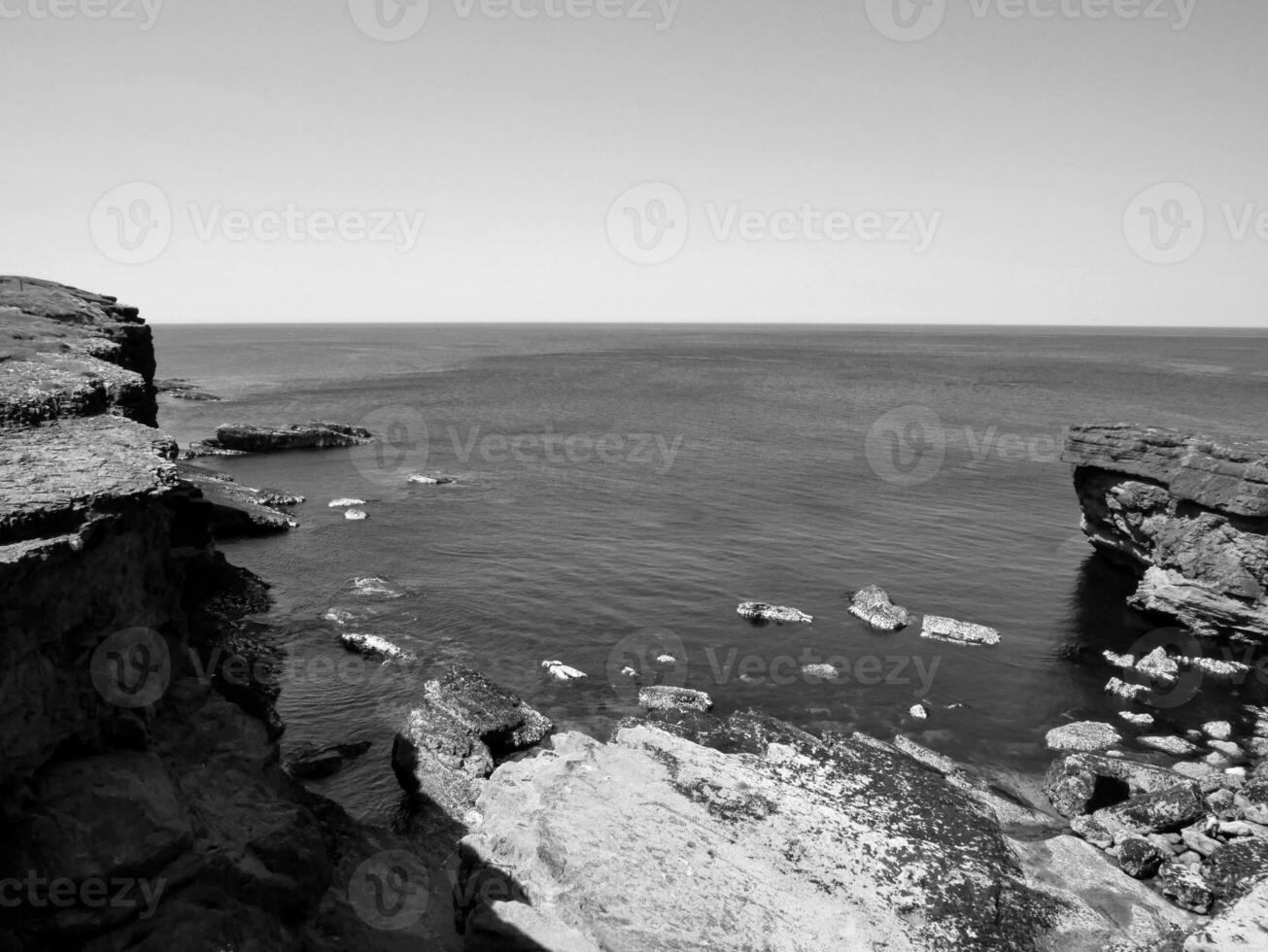 Cliffs and Atlantic ocean, rocks canyon and laguna, beauty in nature. Vacation travel background photo