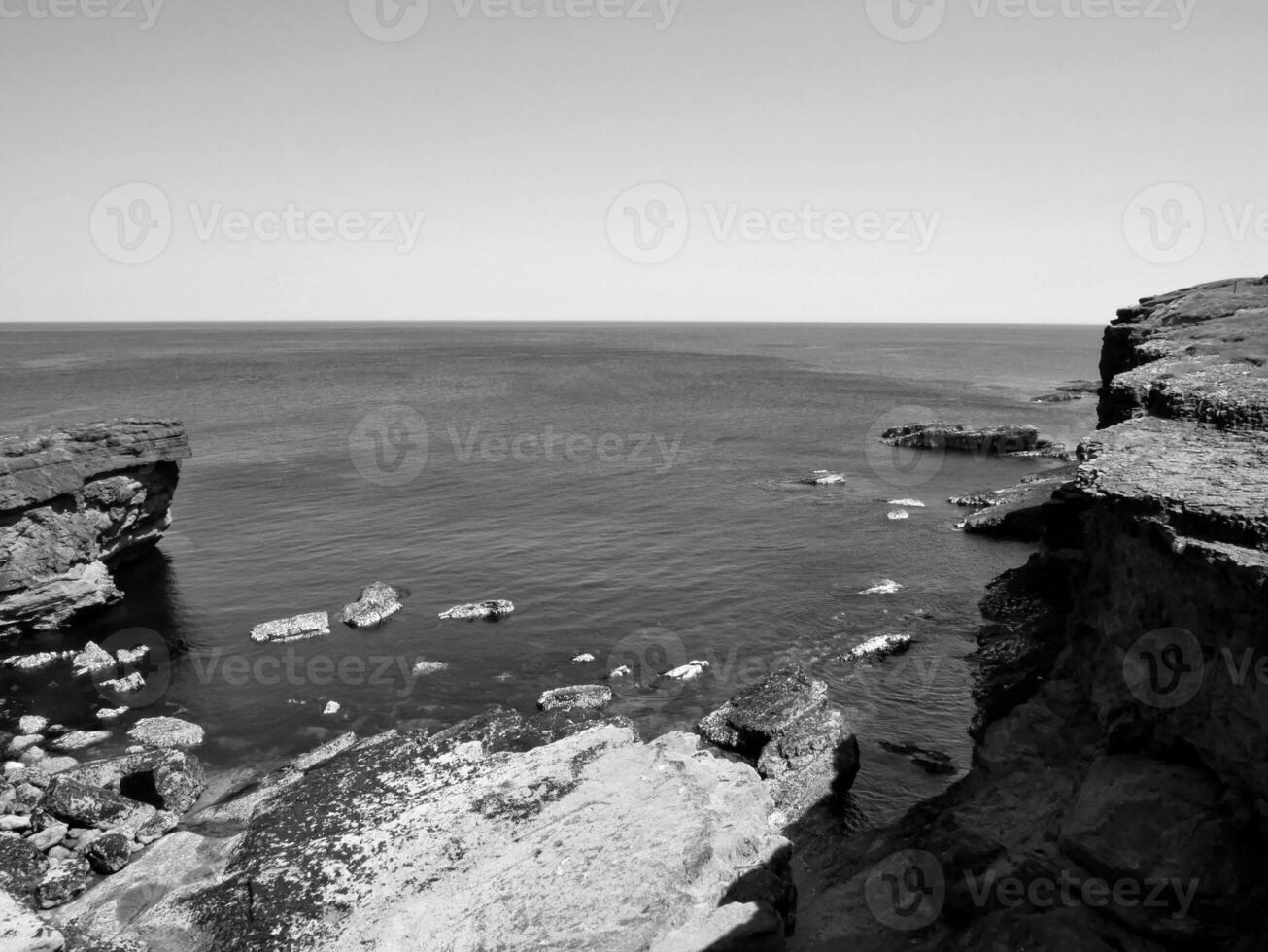 Cliffs and Atlantic ocean, rocks canyon and laguna, beauty in nature. Vacation travel background photo