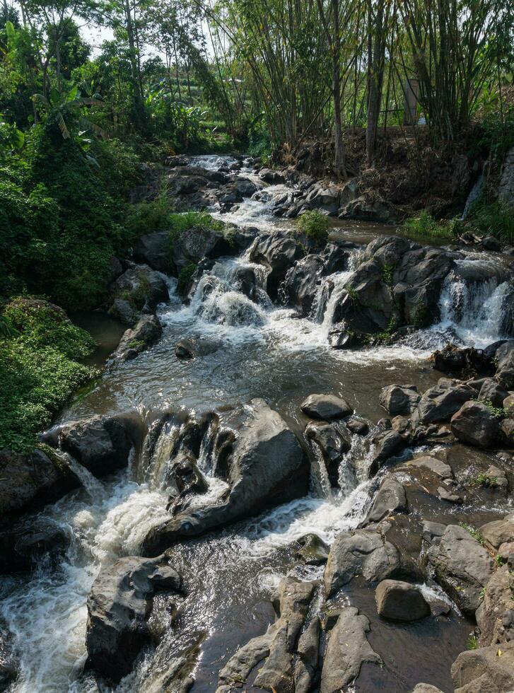 Explore Coban Kali Lanang, with its interesting textured rock patterns and flowing water photo