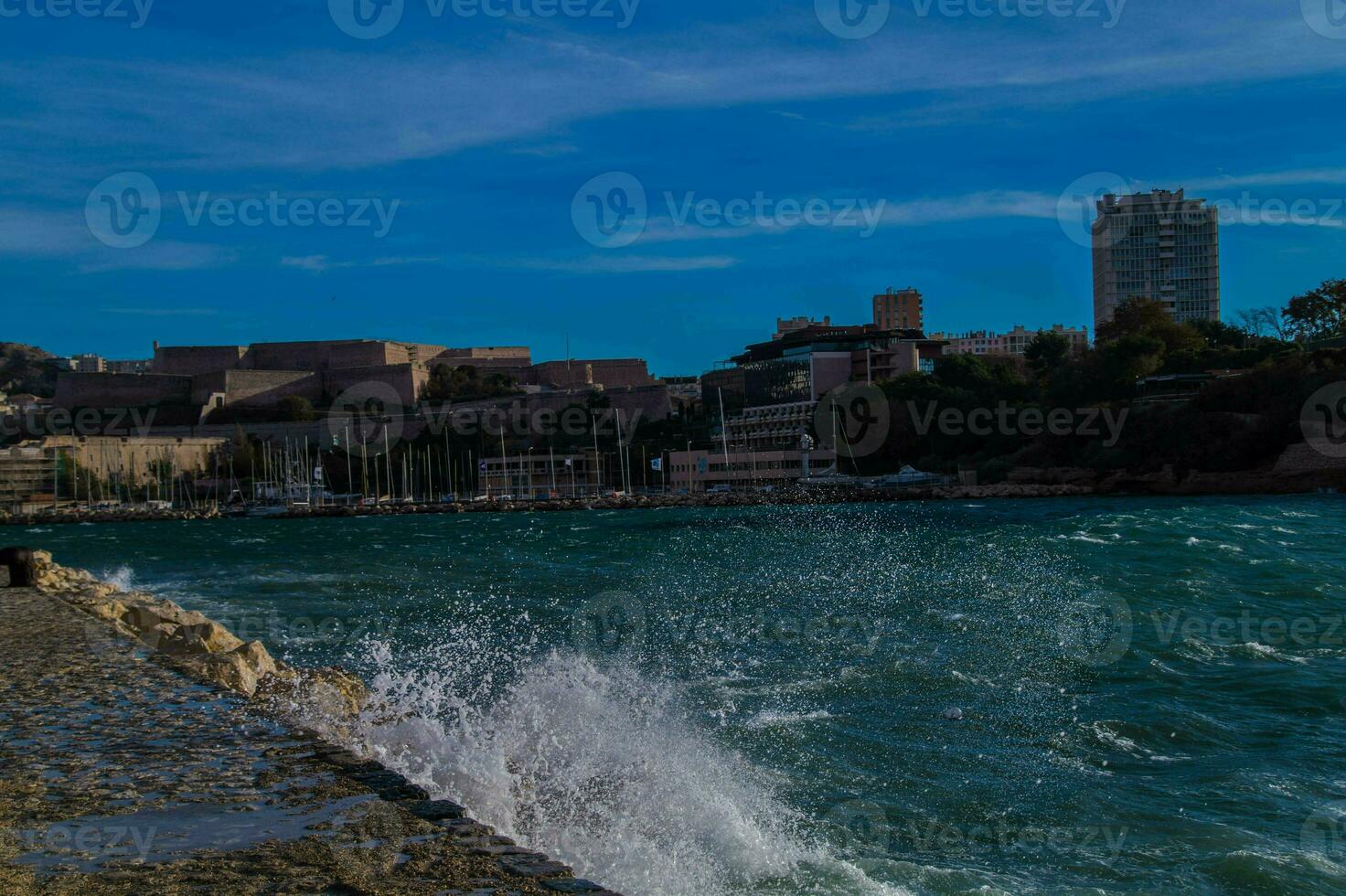 wave on the port of Marseille photo