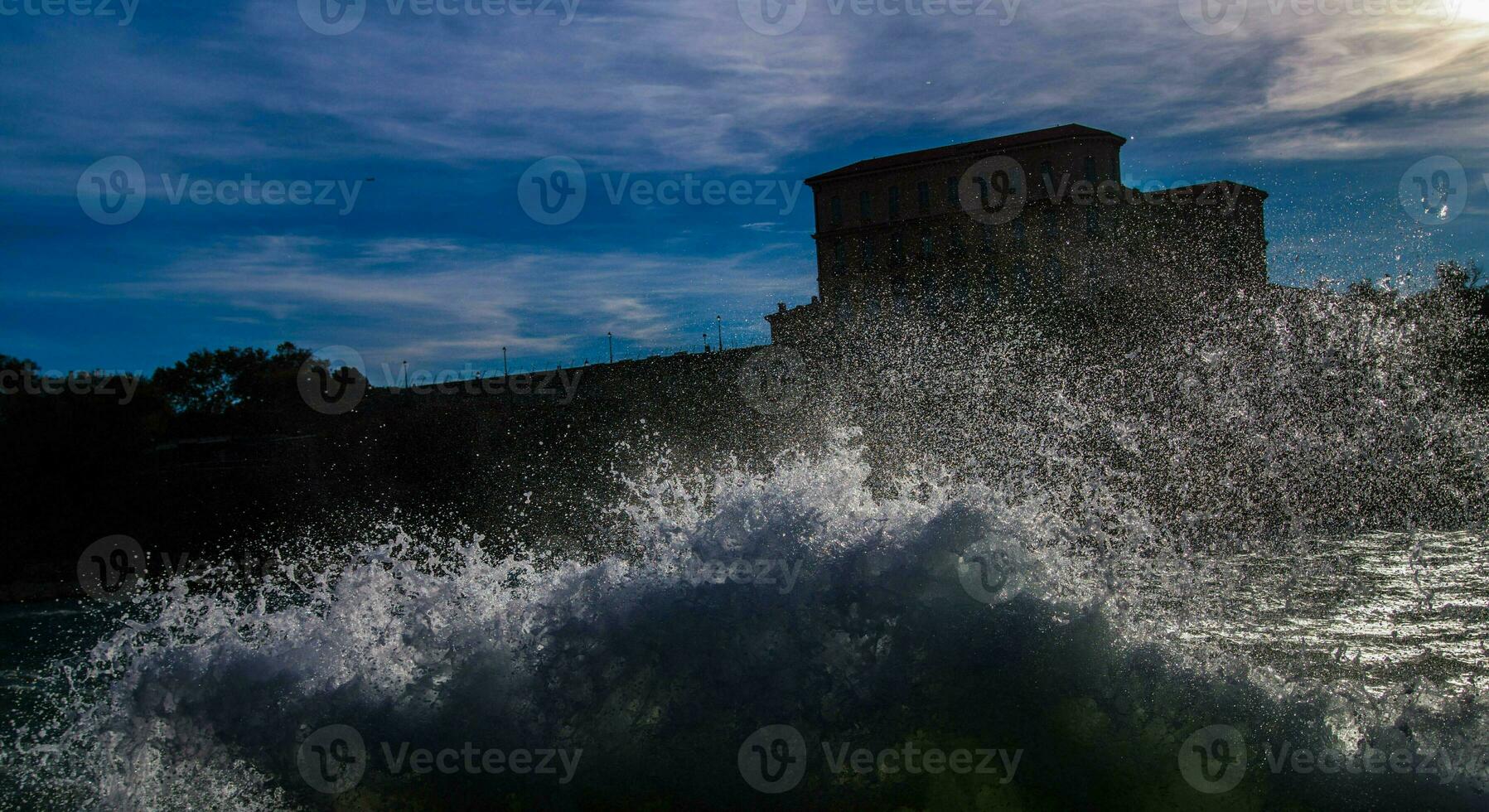 wave on the port of Marseille photo