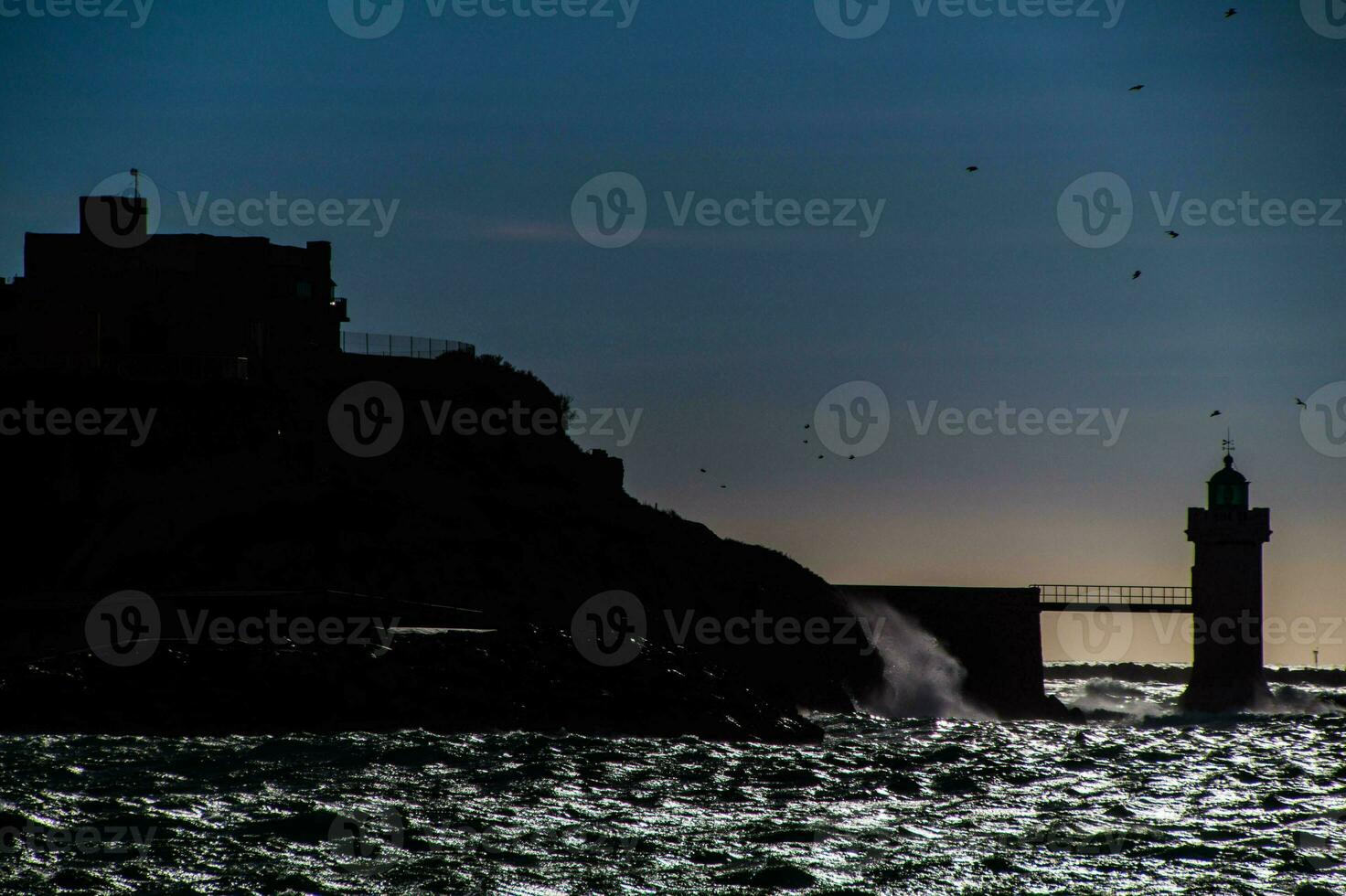 wave on the port of Marseille photo